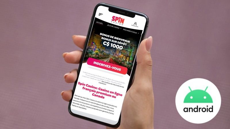 écran mobile de Spin Casino