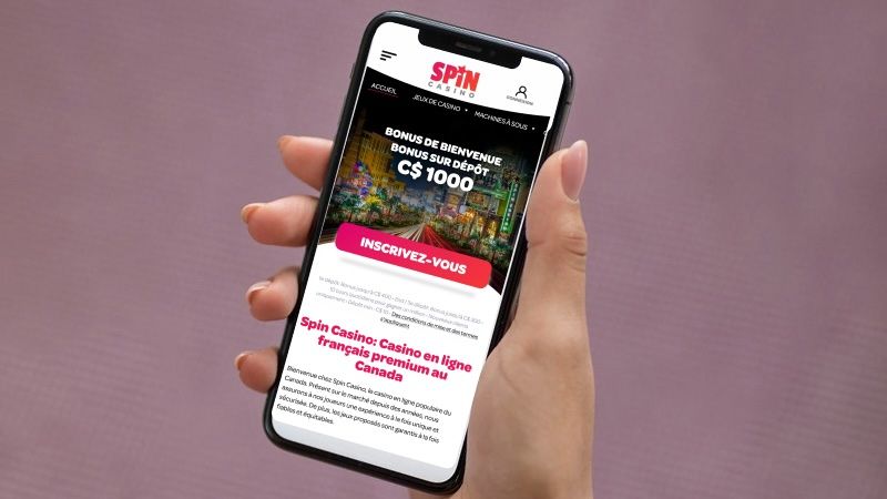 Écran mobile de Spin Casino