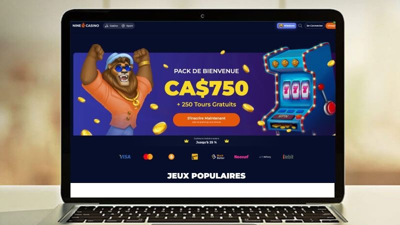 page d'accueil de Nine Casino