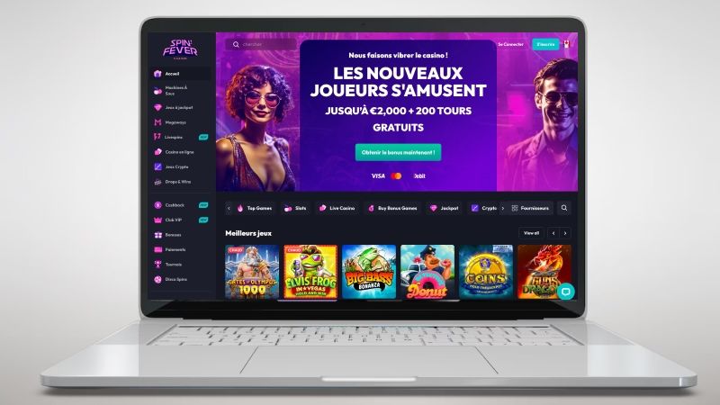 page principale de SpinFever Casino