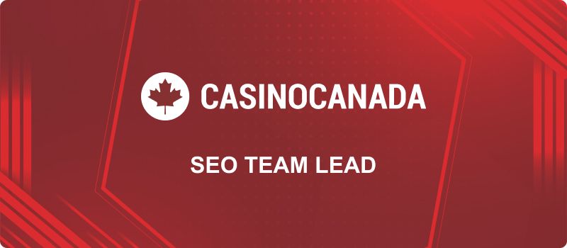 SEO Team Lead information highlighted against a striking red background.