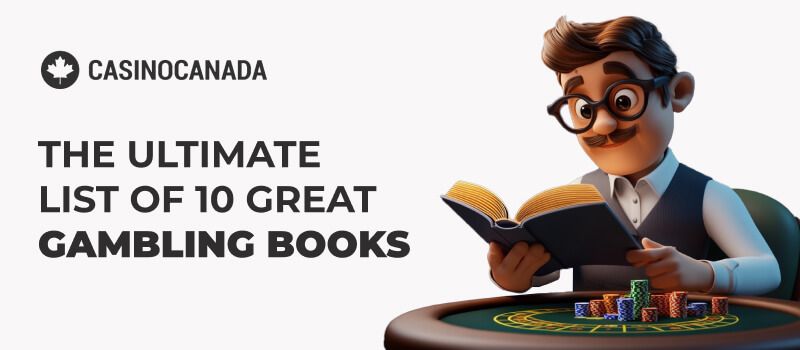 Promotional banner showcasing top gambling books alongside the Casino Canada logo