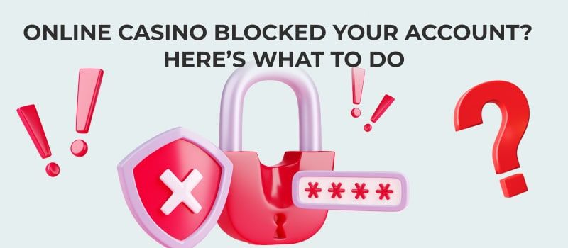 Graphic featuring the CasinoCanada logo highlighting the issue of a locked casino account