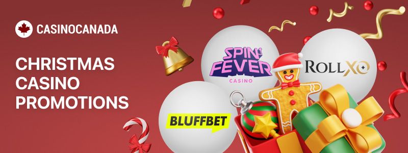 Promotional banner with Christmas exclusive offers and Casino Canada logo