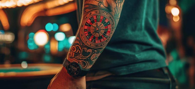 Tattoo with Roulette Wheel