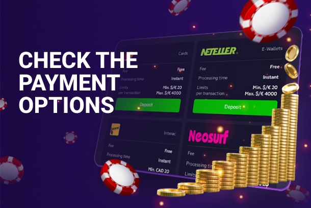Image advocating for checking payment options.
