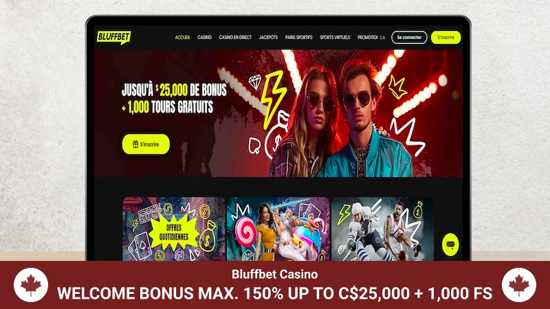 Bluffbet Casino on a computer screen