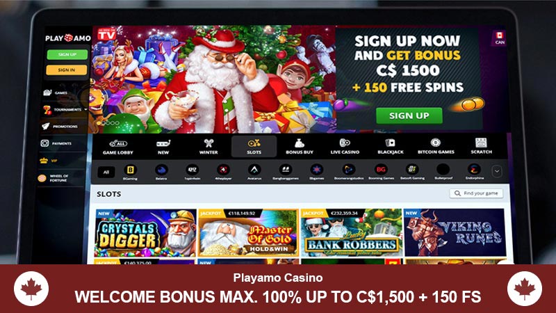 PlayAmo Casino displayed on a desktop screen.