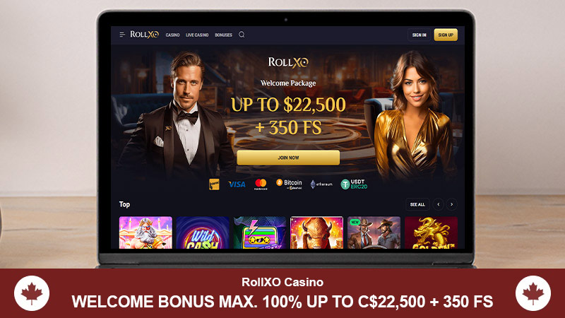 RollXO Casino displayed on a desktop screen.
