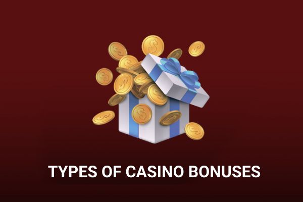 Banner highlighting types of casino bonuses
