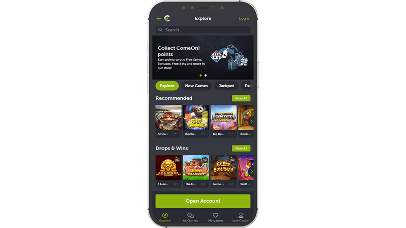 ComeOn provides an exhilarating gaming experience on iOS and Android devices at the tap of a button. The casino app employs state-of-the-art SSL encryption to secure real-money gameplay. It's free to download and adheres to high standards of fairness and security.