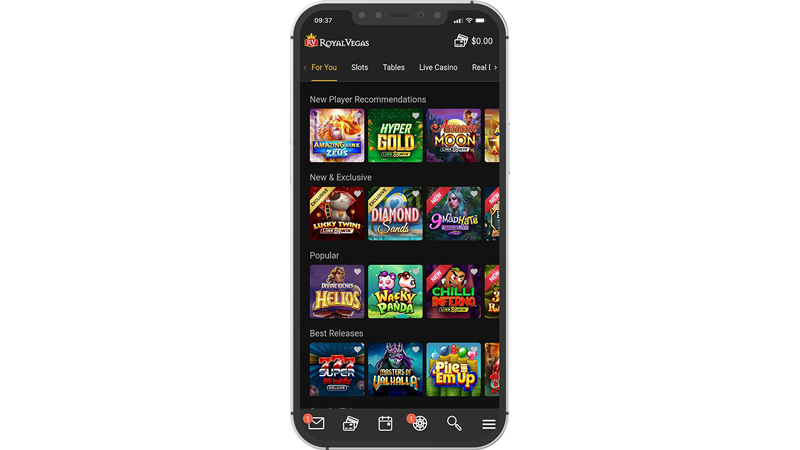 Royal Vegas Casino caters to players on the move with its downloadable app that encapsulates the sparkle and excitement of Las Vegas as reflected in the desktop version. It is available in the App Store for iOS devices and can also be set up as an APK file on Android smartphones. However, the app's game library is limited to just over 400 titles, compared to the more than 700 games available on the desktop version.