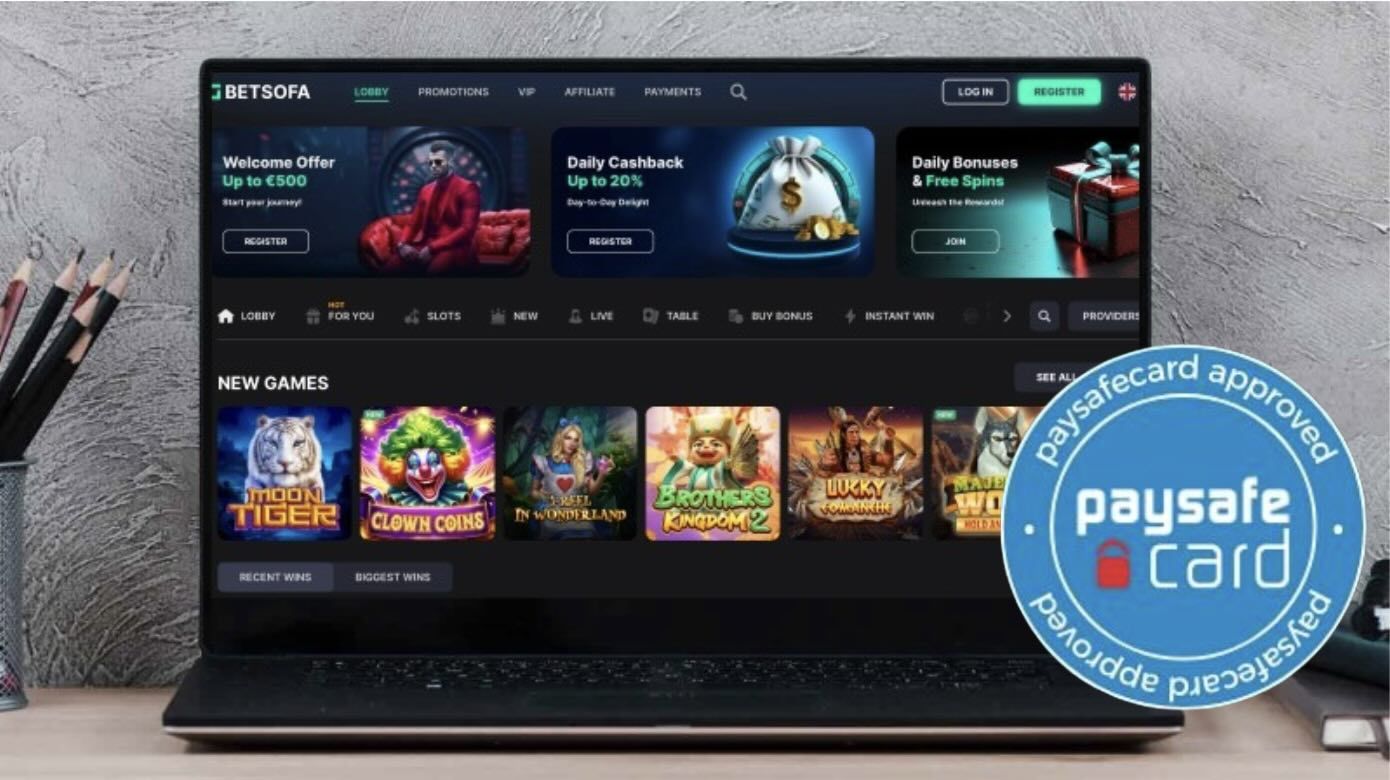 Computer screen with Betsofa Casino
