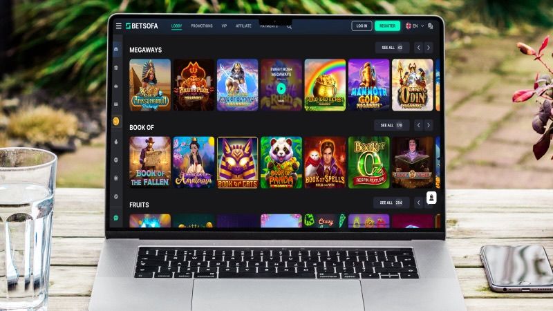 Computer screen with Betsofa Casino