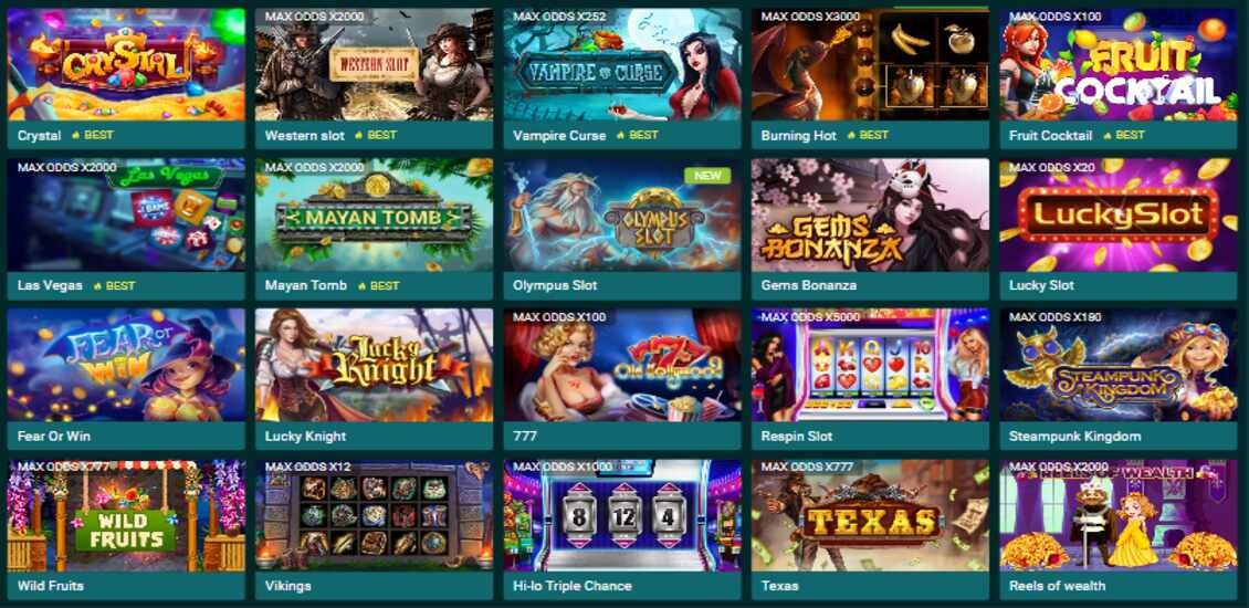 22Bet casino slots library