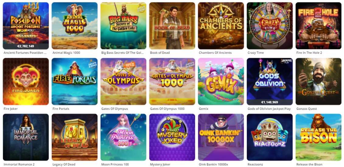 Betsson Casino slots library