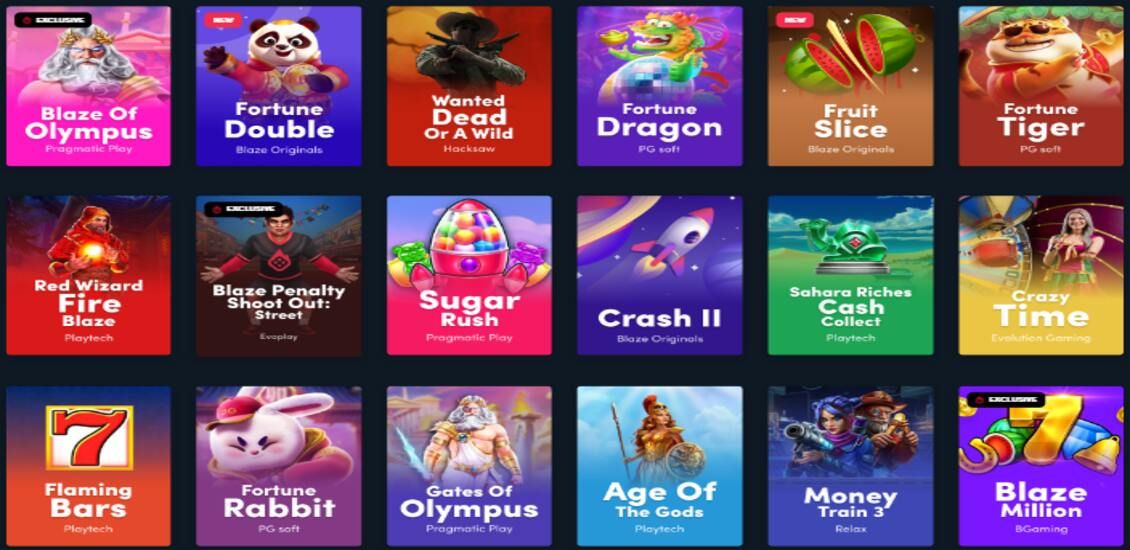 Blaze Casino slots library
