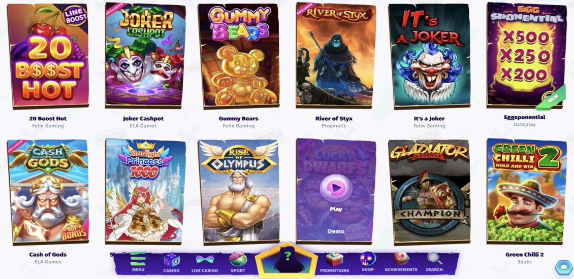 Casombie Casino slots library