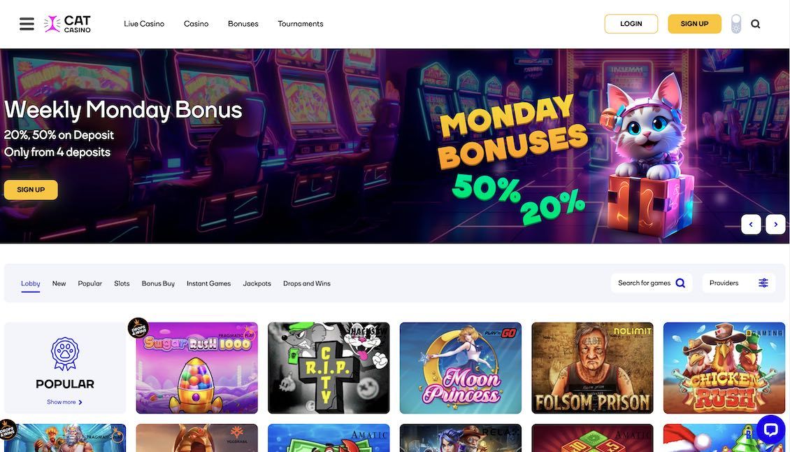 Cat Casino main page