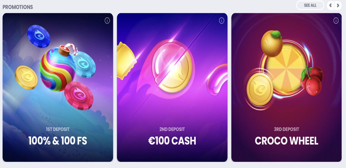 Promotions and bonuses at Crocoslots Casino