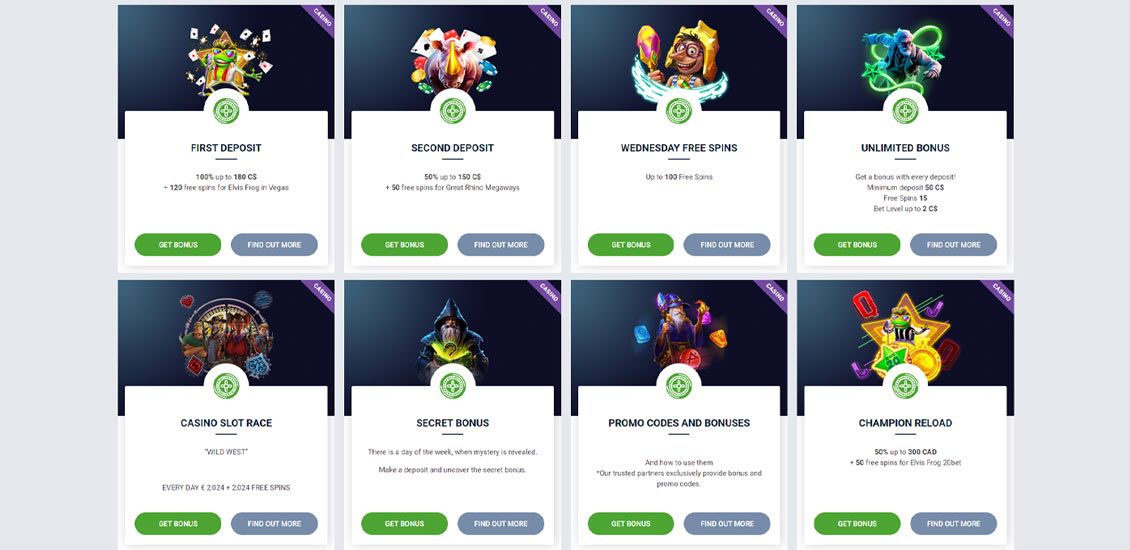 20bet Casino Promotions page