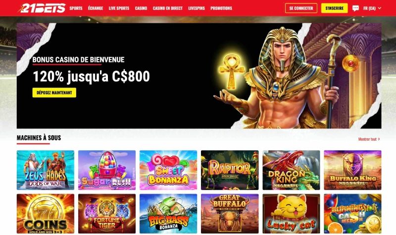 Page principale de 21 bet casino