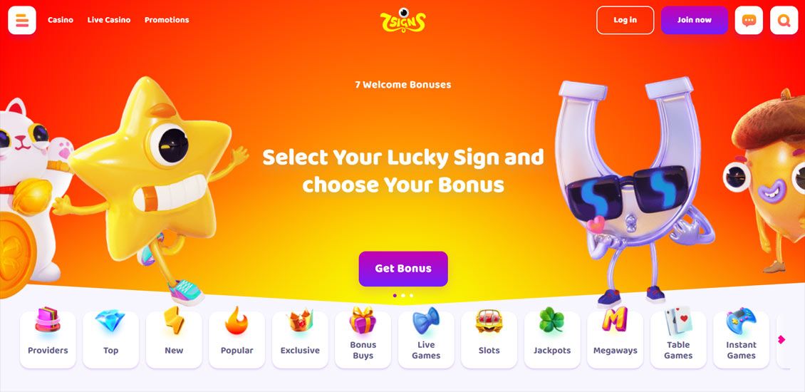 7signs Casino Main Page