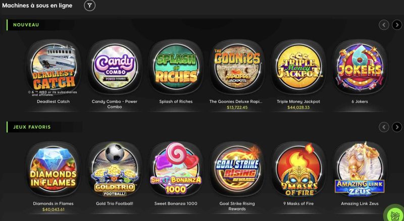 Page des machines à sous du 888 Casino