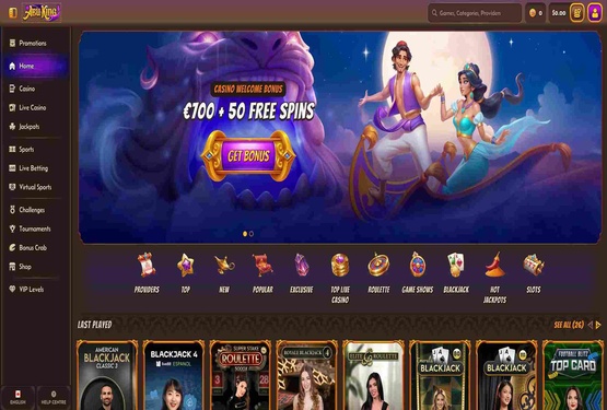 AbuKing casino main page