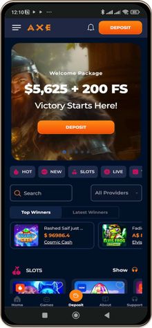 Explore Axe Casino in Canada! With over 5,000 games available, take advantage of the welcome package offering C$5,625 plus an additional 200 free spins, as well as cashback of up to 15%.