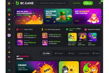 Page d'accueil du casino BC Game