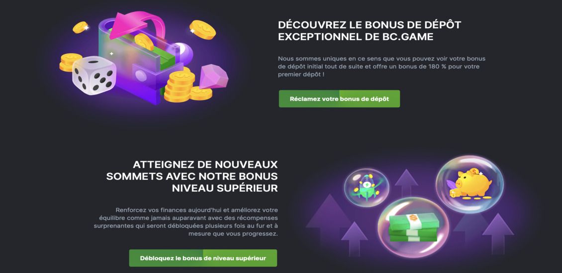 Bonus et promotions de BC.Game Casino