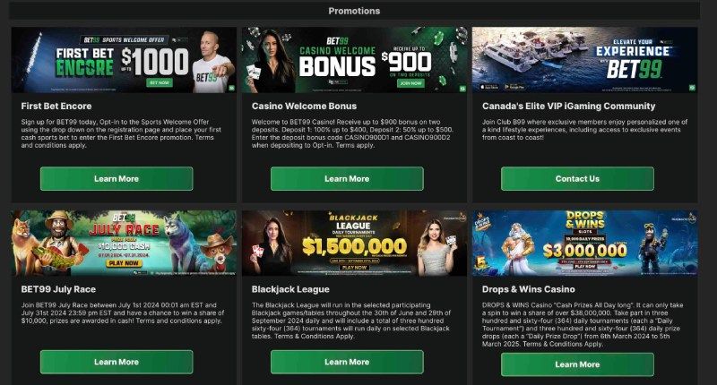 Bet99 casino promotions