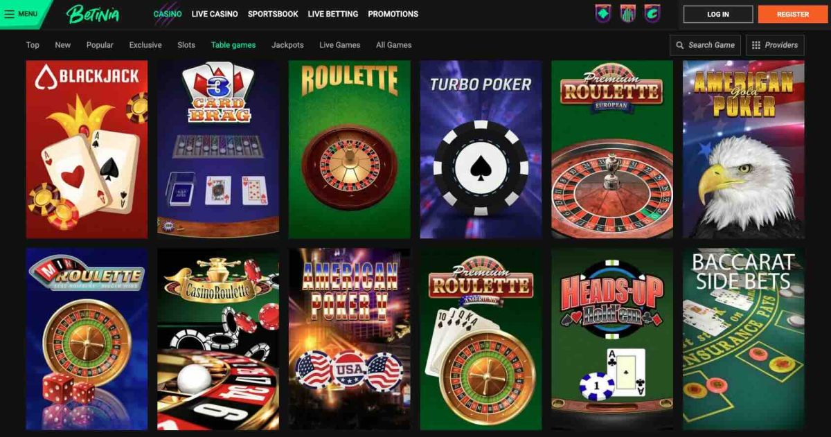 card games at betinia casino