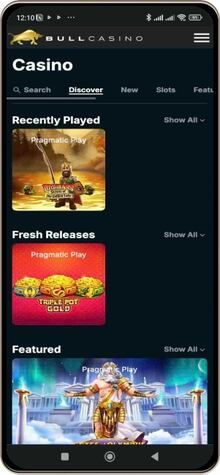 Mobile screenshot of Bull Casino