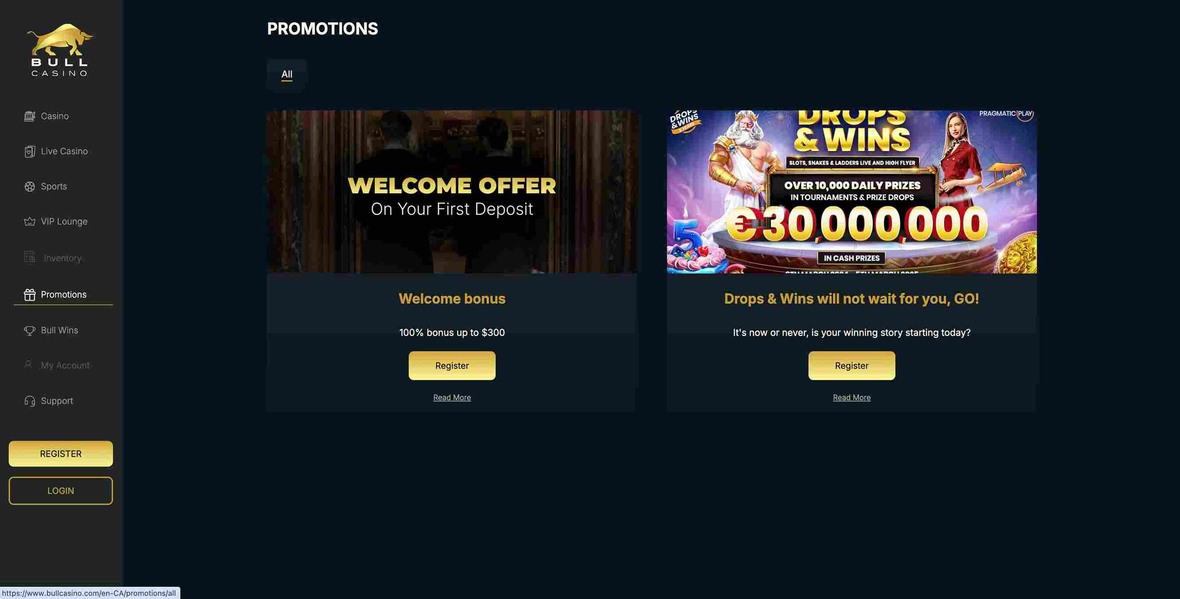 Bull casino promotions page