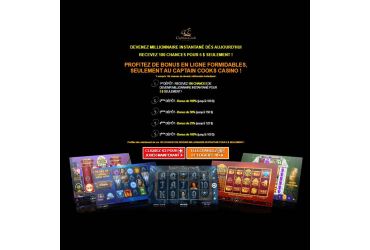 Page des promotions de Captain Cooks Casino