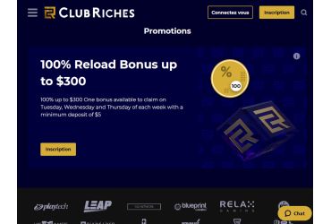Club Riches Casino - offres de bonus et de promotions