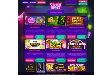 Crystal Slot Casino - Promotional offers available