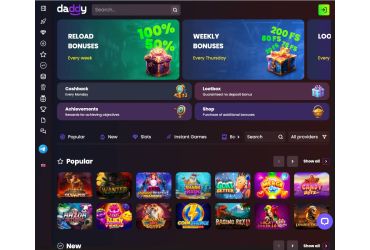 Daddy Casino – main page of casino