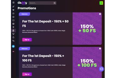 Visit the promotions page at Daddy Casino to discover the latest offers.