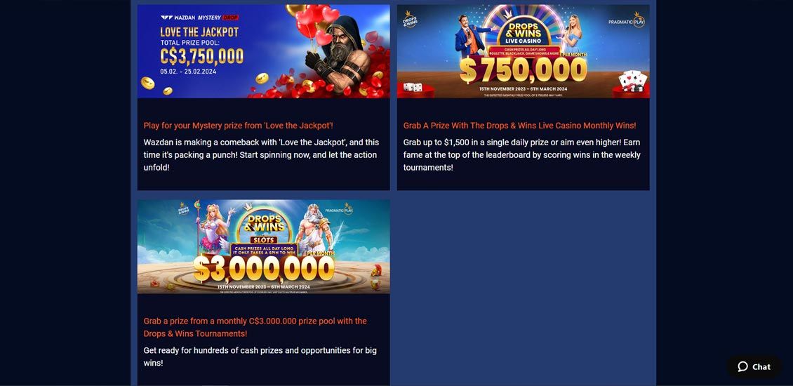 Dream.bet promotions and jackpots page