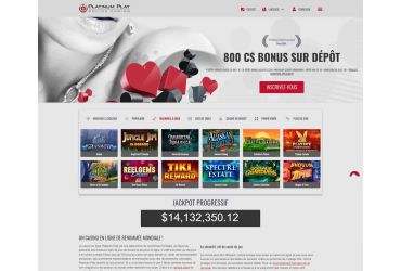 Casino Platinum Play - Inventaire des machines à sous