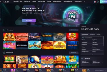 Izzi Casino - page d'accueil