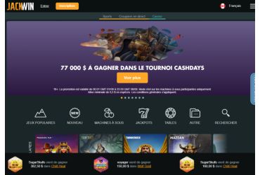 Jackwin casino - page d'accueil
