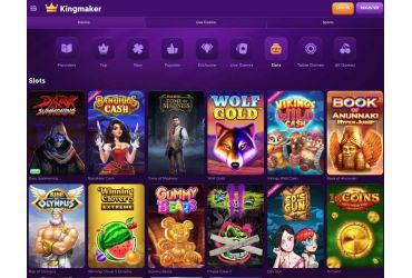 Overview of available slots at Kingmaker Casino.