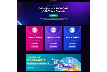 Page des offres promotionnelles du casino Kosmonaut