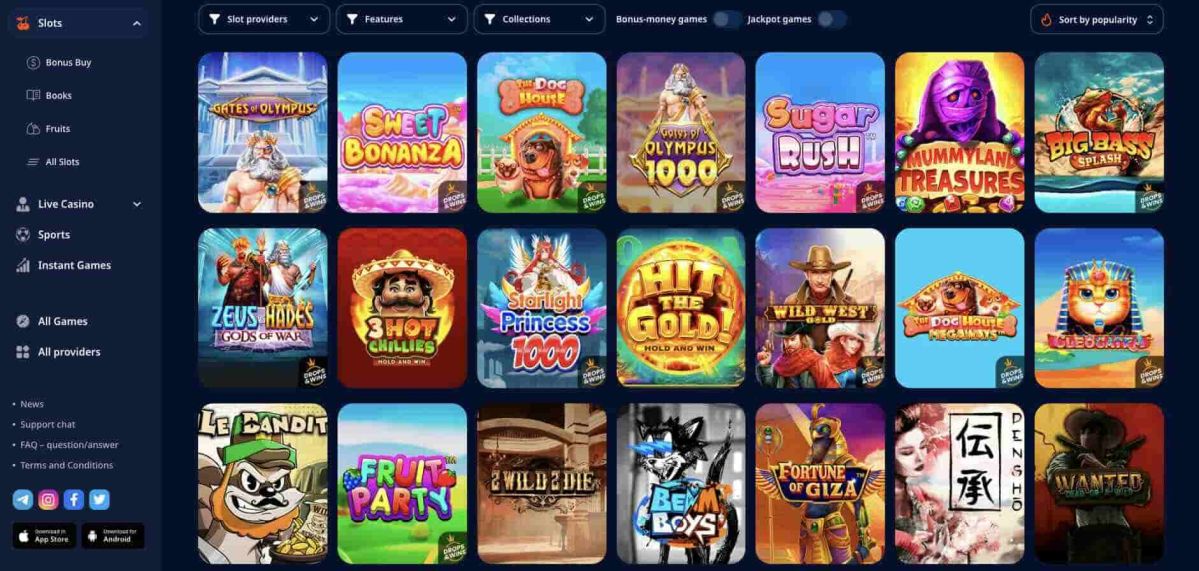 slots selection at monro casino