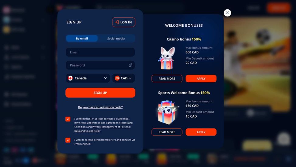 Monro Casino - Step 2 of the Registration Process