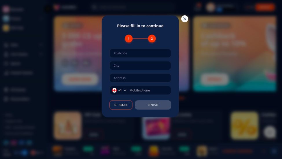 Monro Casino - Step 4 of the Registration Process
